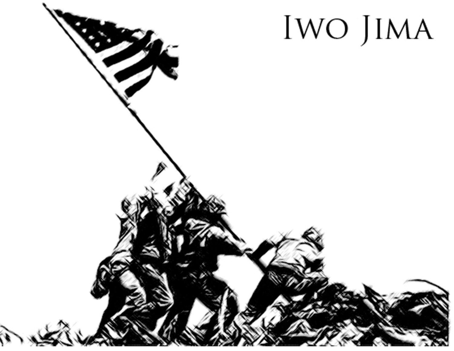 Iwo Jima Drawing T Shirt - Etsy, image size:1500x1159
