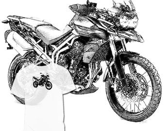 Camiseta de dibujo Triumph Tiger 800 XC --Trophy Thunderbird Sprint R Disponible ---- más dibujos de motocicletas disponibles.