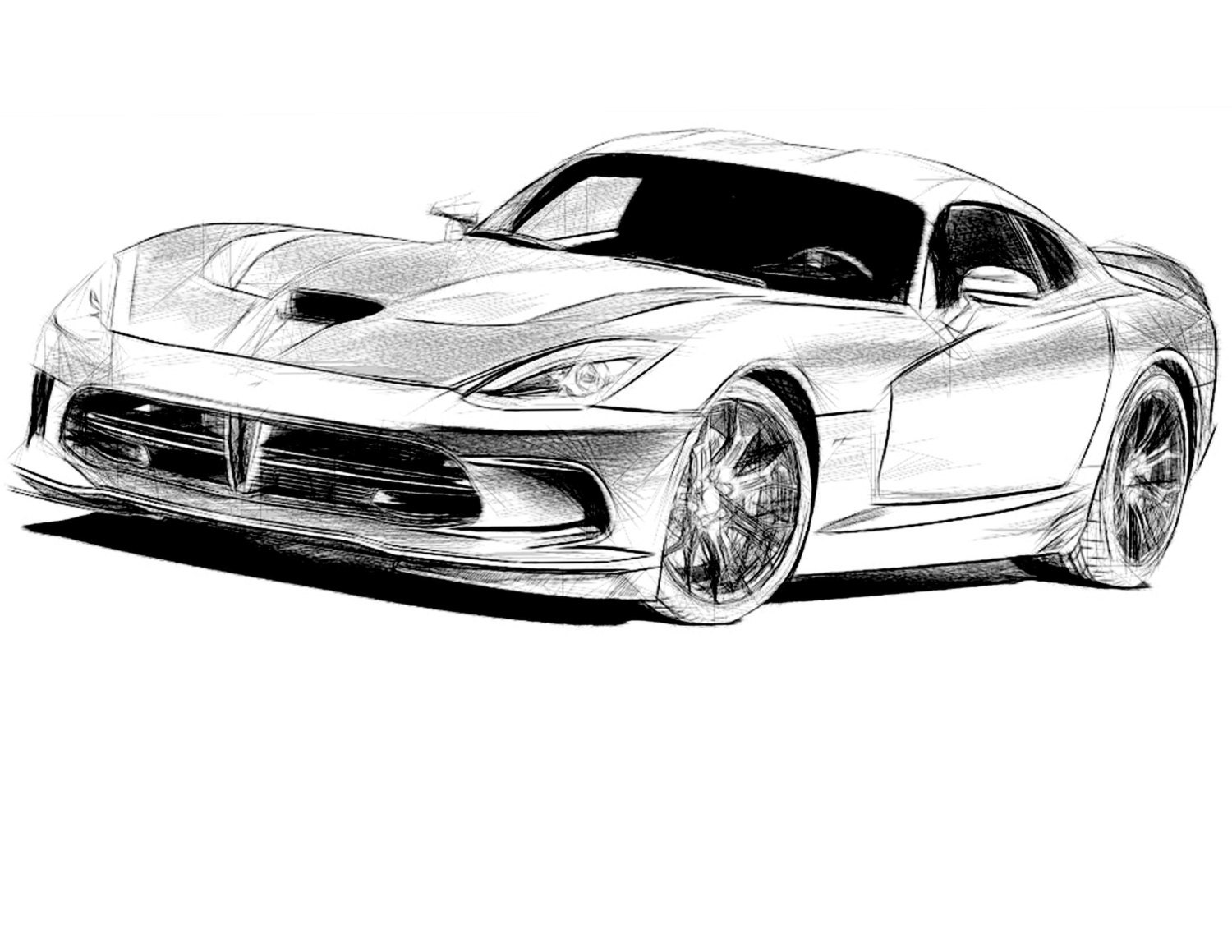 Dodge Viper Drawing T Shirt Etsy Canada