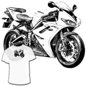 Triumph Daytona 675 R T shirt Thunderbird Sprint Trophy Speed   ---- More Motorcycle Drawings Are Available.