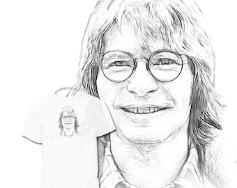 Jonh Denver  T shirt Drawings of  Your favorite artist are available upon request