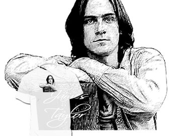 James Taylor T shirt Drawing of your favorite artist is available