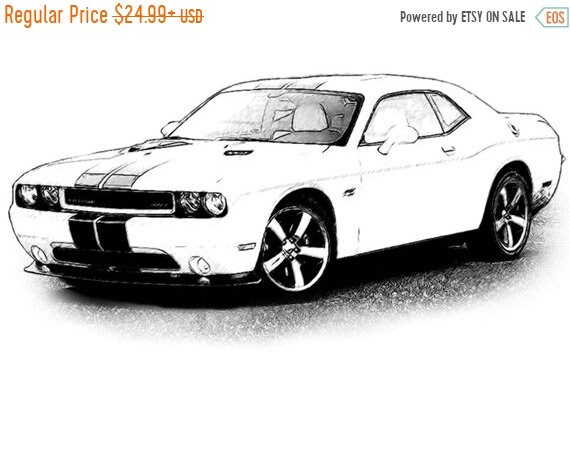 Как нарисовать dodge challenger