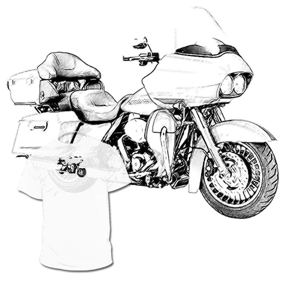 Harley Davidson Road Glide Drawing T Shirt Vrod Dyna Sportster VRSC R Available More Motorcycle