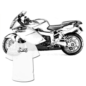 BMW K 1200 S drawing T shirt Battletwin S1 S2 Xb Drawing T shirt.  Kawasaki Suzuki Ducati Triumph Aprilia Buell Drawings Are Available