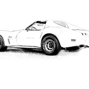 Corvette Stingray Drawing T shirt