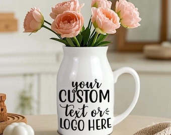 Jarrón de cerámica personalizado: texto, foto o logotipo personalizados
