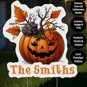 Custom Shape Halloween Yard Sign | Personalized Outdoor Lawn Decoration with 15 Spooky Designs | Durable Yard Stakes