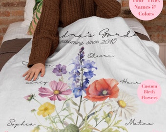 "Geburt Blumen Decke: "" Omas Garten "" Plüsch Fleece Geschenk."
