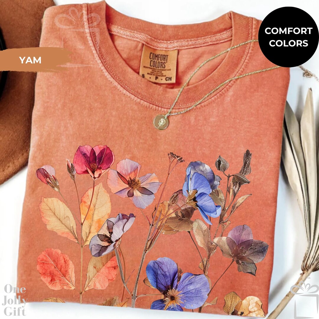 Comfort Colors Wildflower T-shirt: Boho Cottagecore Floral Tee - Etsy