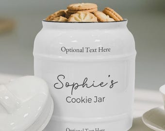 Custom Name Ceramic Cookie Jar – Personalized Gift, Kitchen Airtight Storage