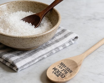 Cuillère en bois gravée personnalisée, ustensile de cuisine personnalisé, cadeau de mariage, cadeau de douche nuptiale