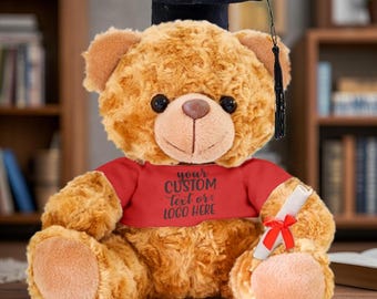 Oso de graduación personalizado con camiseta, oso de peluche de graduación personalizado, oso con camiseta y foto personalizada, regalo de graduación de la clase de 2026, recuerdo