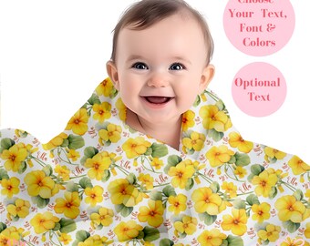 Personalized February Primrose Fleece Baby Blanket: Custom Name Nursery Gift