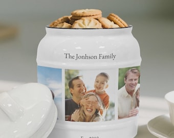 Custom 6 Photo Collage Ceramic Cookie Jar