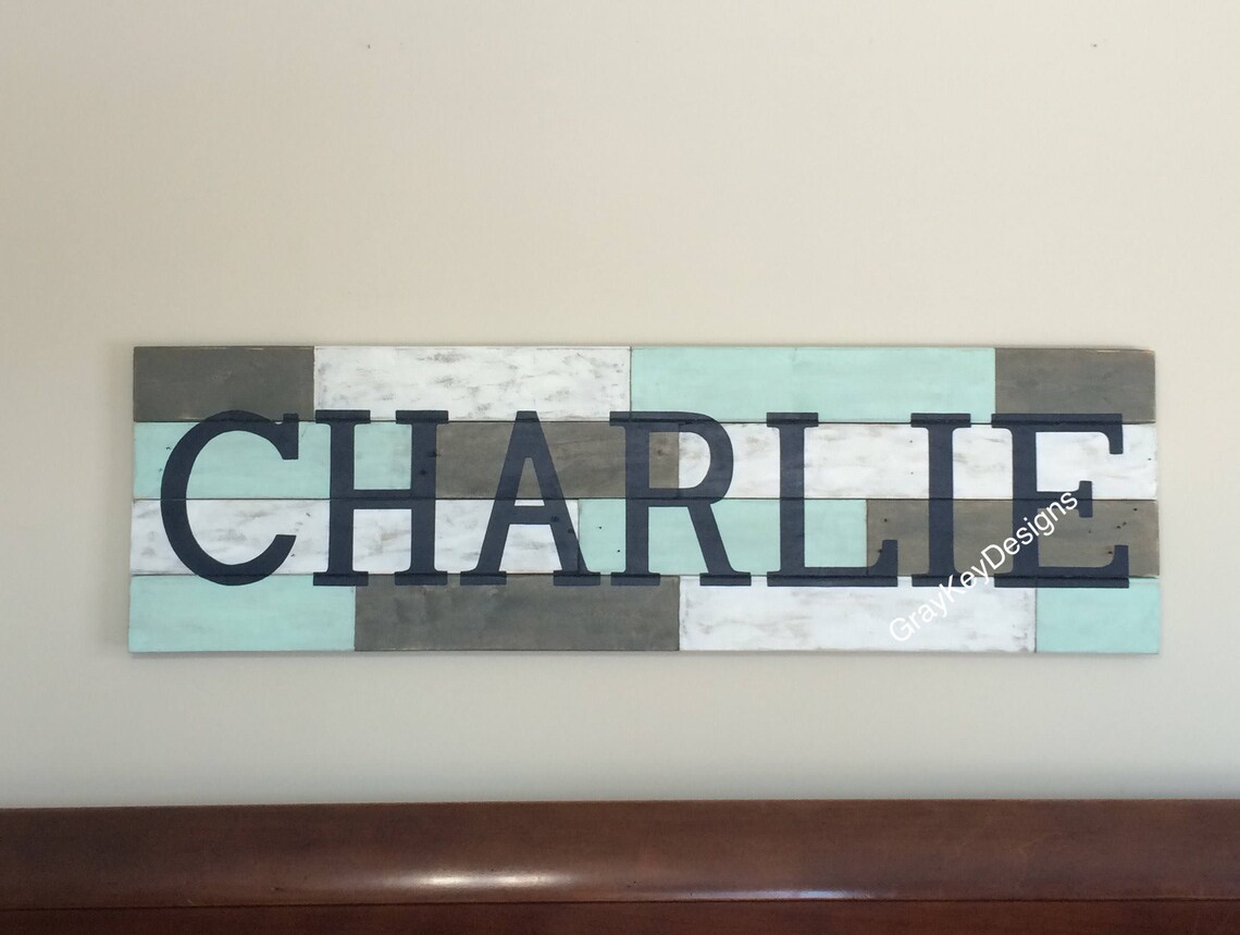 Name sign above crib Large crib sign Name above crib Custom Etsy