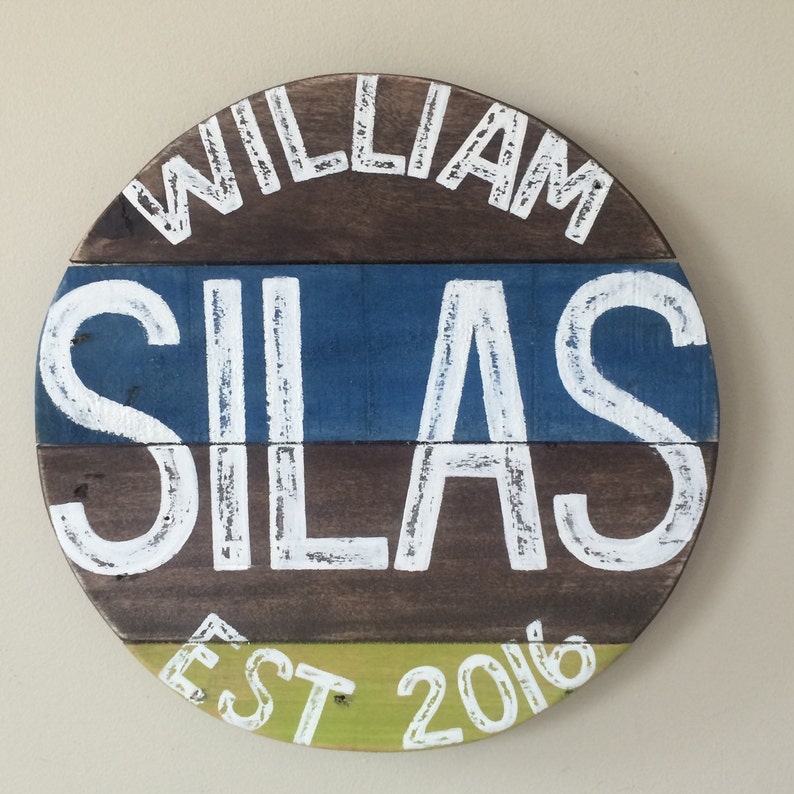 Nursery name sign Birth announcement Baby Girl name Round photo prop Custom Baby Door Hanger 16 Hospital door Baby Boy name