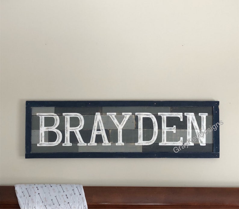 Custom Large Baby Name Sign Over Crib Sign Large Nursery Etsy