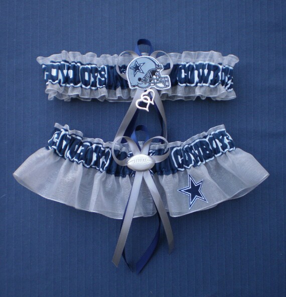 Dallas Cowboys Fabric Silver Plus Size Wedding Garter Set Prom Etsy