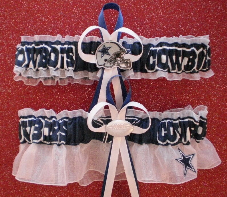 Dallas Cowboys Fabric Wedding Garter Set Prom Football Charm Etsy