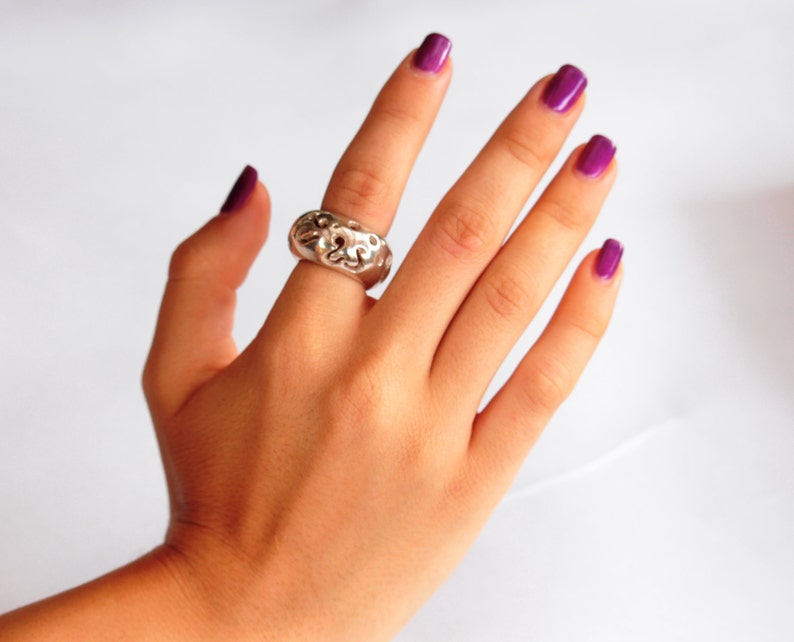 Silver hand made ring