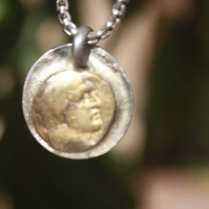 Silver necklace  Hercules (Melkart) coin Tyre SHEKEL used for the holy place BEIT HAMIKDASH tax in Holy Jerusalem