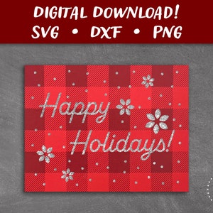 Scheda di buone feste SVG / Modello di scheda di buon Natale / File di taglio della scheda SVG Papercut / Cricut Silhouette Glowforge fai da te / Download immediato