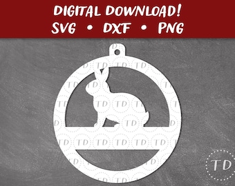 Bunny Ornament SVG: Layered Customizable Pet Ornament Papercut Template (Digital Download)