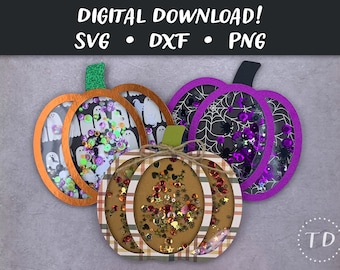 Pumpkin Shaker Card SVG: Layered Halloween & Thanksgiving Greeting Card Papercut Template (Digital Download)