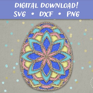 Oeuf de Pâques | Joyeuses Pâques Joyeux printemps carte SVG | 3D Papercut SVG carte coupe fichier | Cricut Silhouette Glowforge DIY