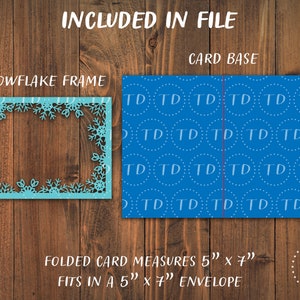 Snowflake Photo Frame Christmas Card SVG: Cricut, Silhouette, Glowforge ...