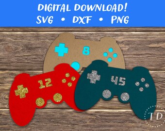 Game Controller Customer Age Card SVG: Layered Birthday Greeting Card Papercut Template (Digital Download)