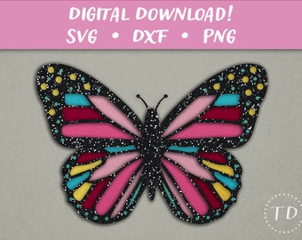 Butterfly Card SVG: Layered Birthday Greeting Card Papercut Template (Digital Download)