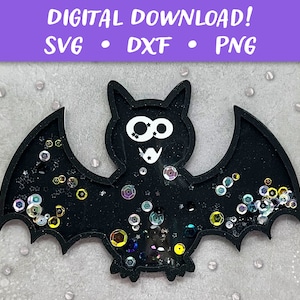 Straszna karta Bat Shaker SVG | Szablon karty Happy Halloween | Plik cięcia karty Papercut SVG | Cricut Silhouette Glowforge DIY | Natychmiastowe pobranie