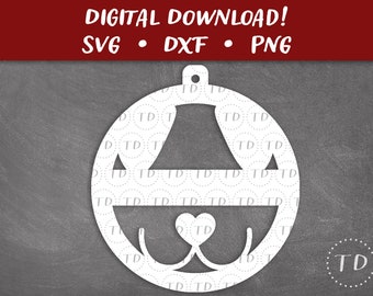 Dog Ornament SVG: Layered Customizable Holiday Pet Ornament Papercut Template DIY (Digital Download)