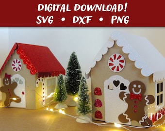 3D Gingerbread House SVG: Christmas Village Papercut Template DIY (Digital Download)