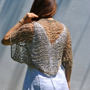 Loose open net knit shrug, summer bolero