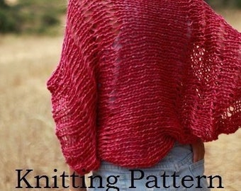 Easy shrug PATTERN, knitting summer shrug pattern, boho style, oversized open knit pattern