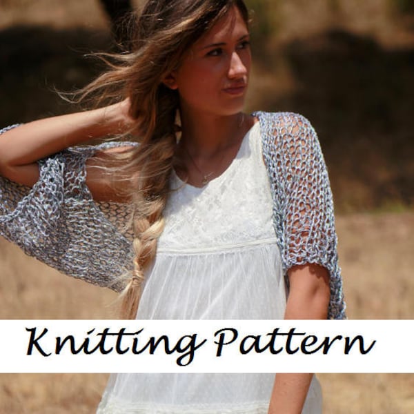 How to knit a shrug, easy knitting pattern, beginners shrug pattern, open knit shrug pattern