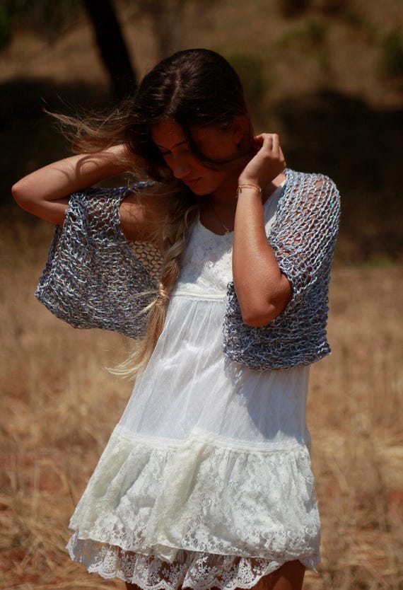 Silver metallic shrug best sale