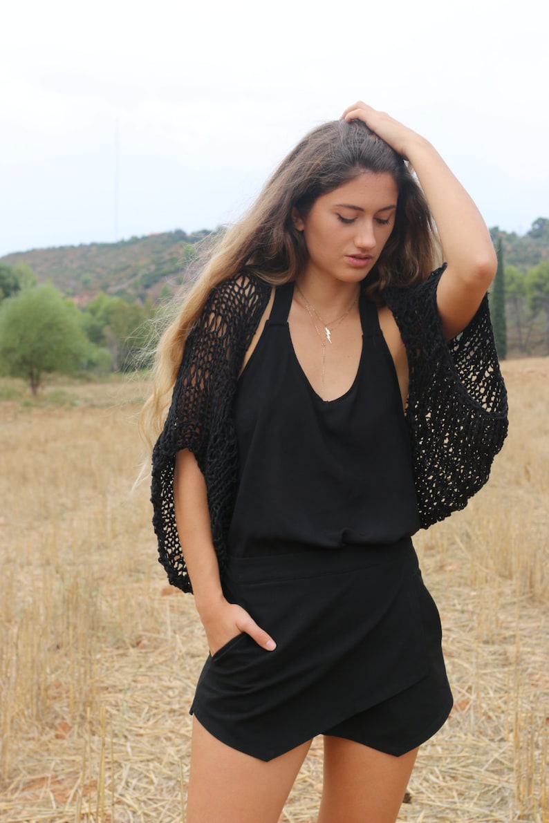 open knit shrug