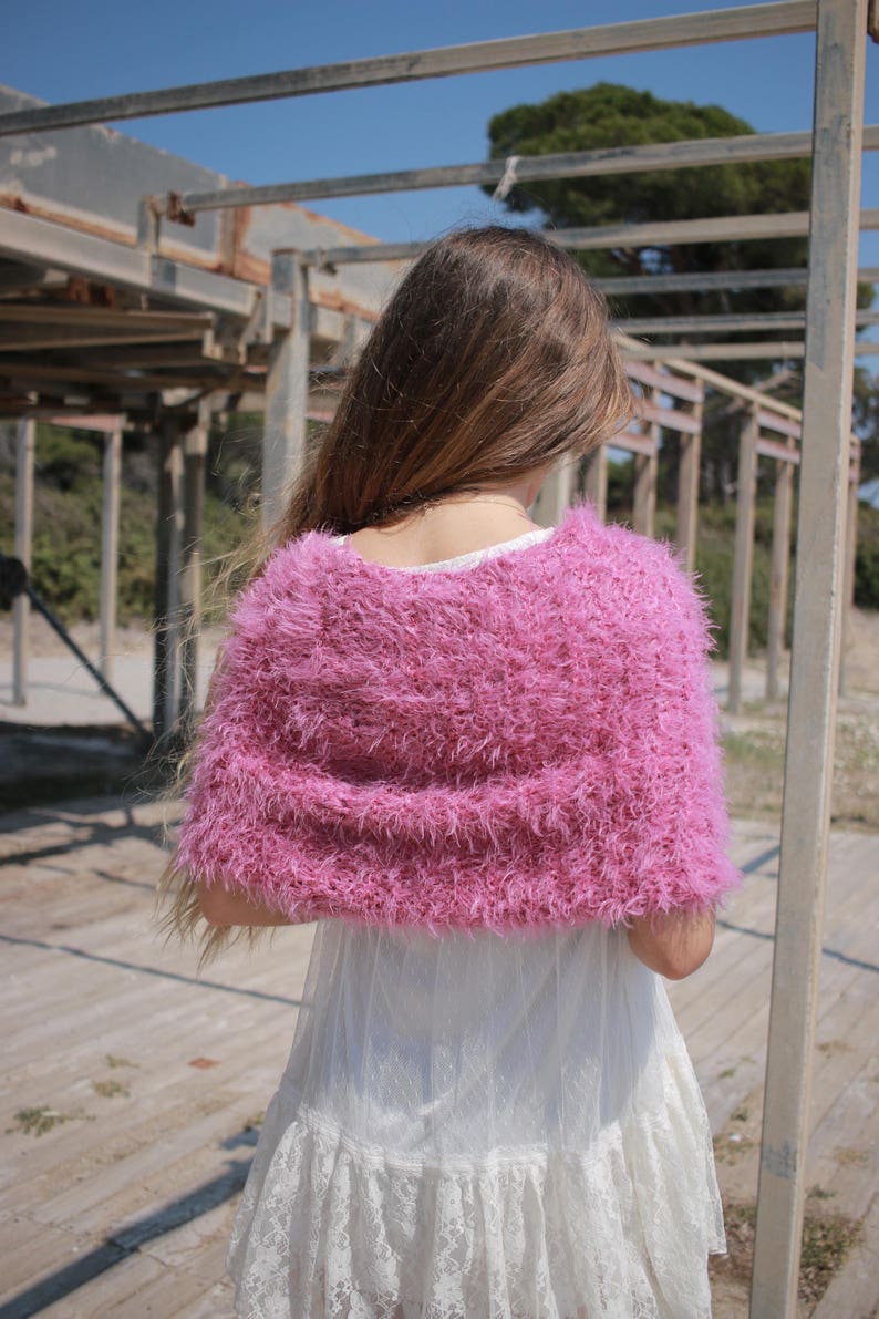 Raspberry pink wedding wrap vegan ethical faux fur Etsy
