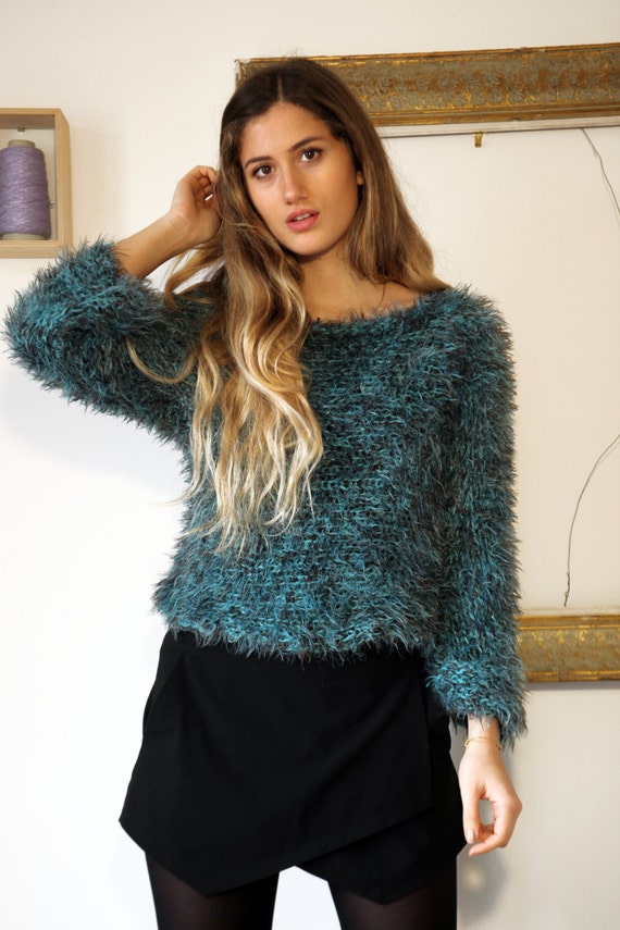 fur crop sweater