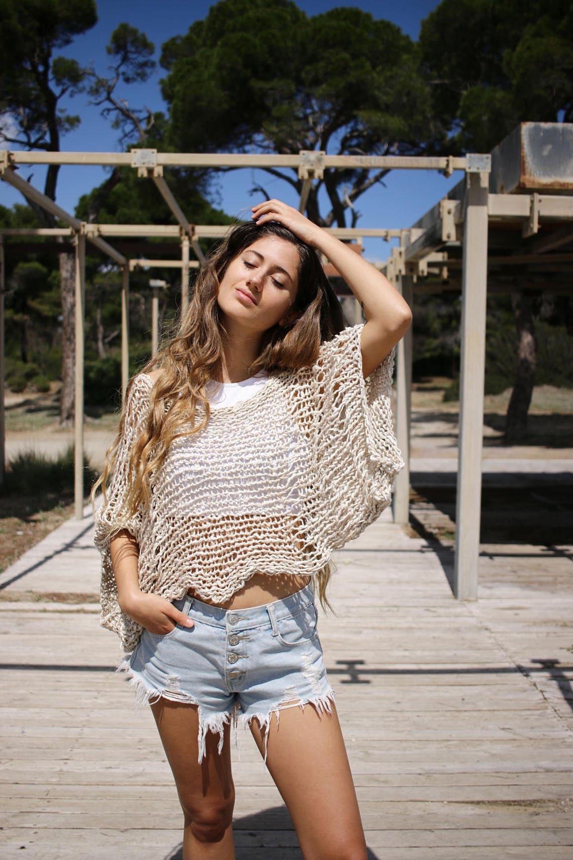 Ecru Crop Knitwear main image 1