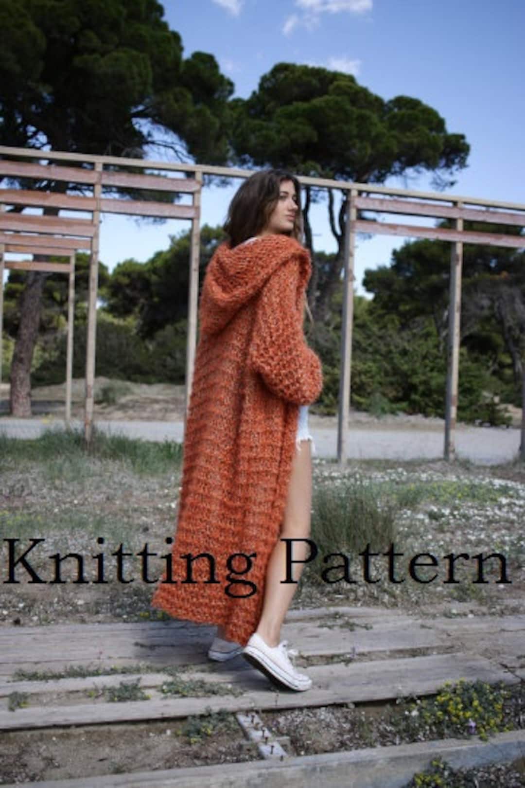 Maxi Cardigan Pattern Full Length Knit Cardigan Ladies Long Line