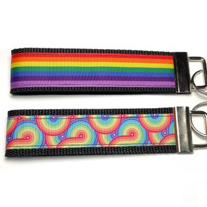 Rainbow Keychain, Key Fob, Keychain Wristlet