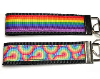 Rainbow Keychain, Key Fob, Keychain Wristlet