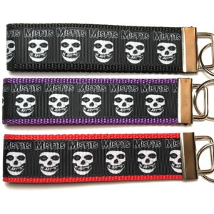 Misfits Keychain, Keychain Wristlet, Punk Rock, Keychain, Crimson Ghost