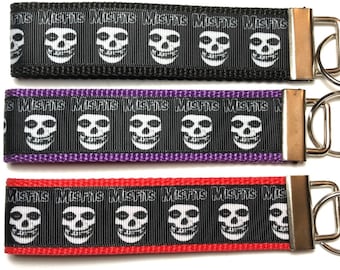 Misfits Keychain, Keychain Wristlet, Punk Rock, Keychain, Crimson Ghost