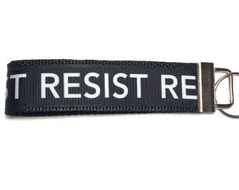 Resist Keychain, Key Fob, Feminist, Keychain